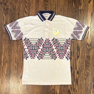 Vintage 80s Deadstock Abstract Printed Polo Shirt